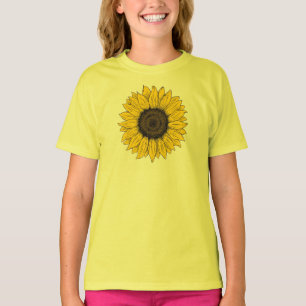 Zeichnend Sonnenblume T-Shirt