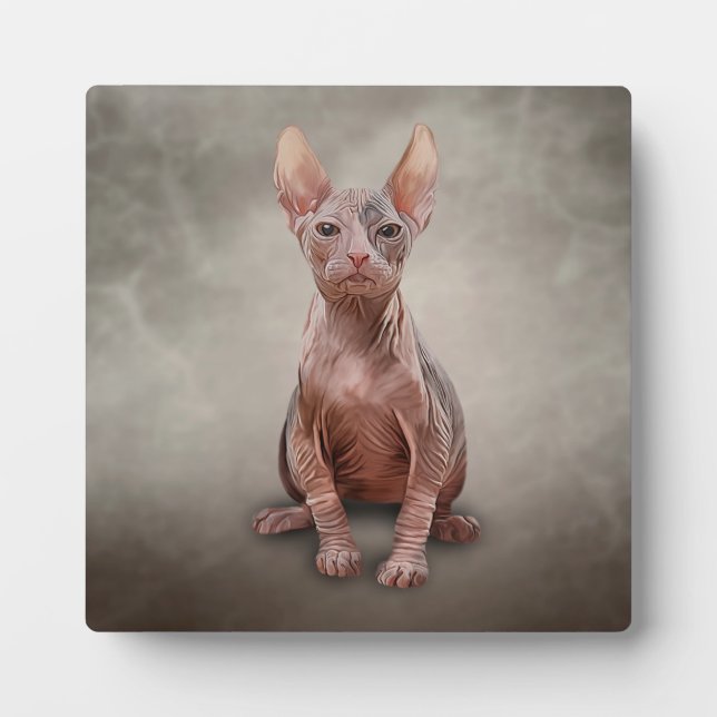 Zeichnend Sphynx-Kätzchen Fotoplatte (Vorderseite)