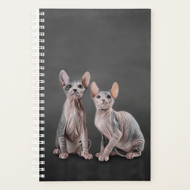 Zeichnend Sphynx-Kätzchen Planer (Vorderseite)