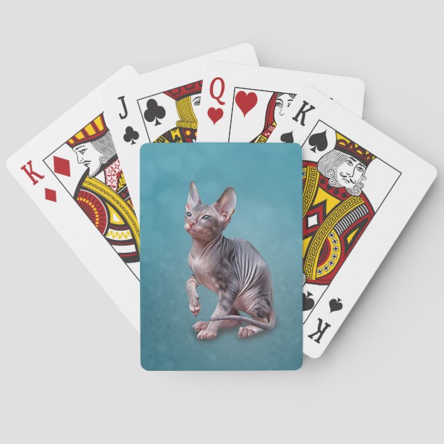 Zeichnend Sphynx-Kitten-Notebook Spielkarten (Rückseite)