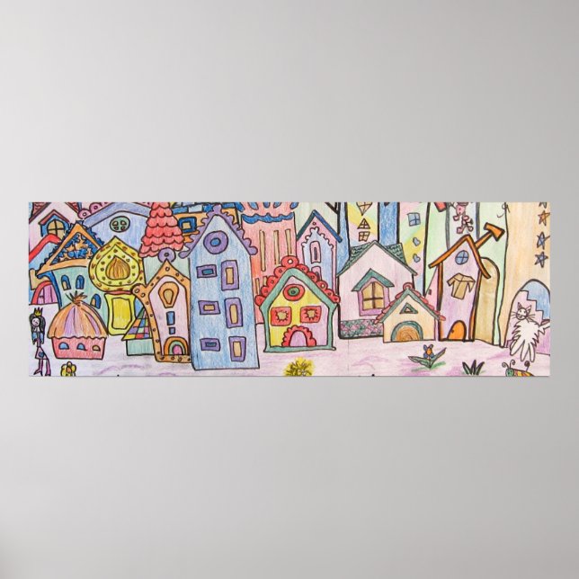 zeichnend städtische Kinder Poster (Vorne)