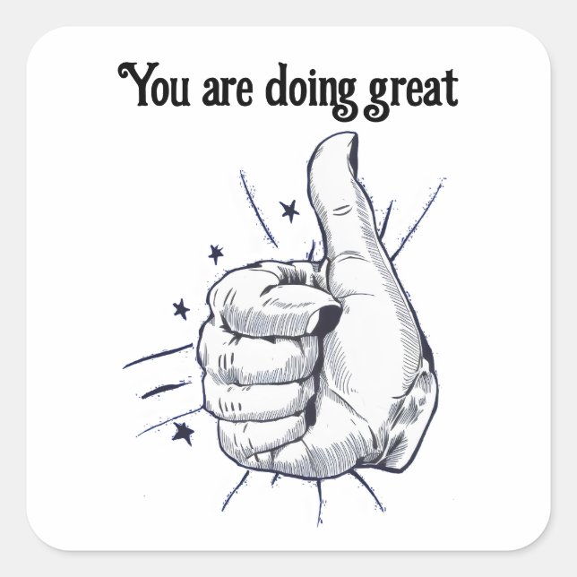 Zeichnend Stift Quadratischer Aufkleber (Vorderseite)