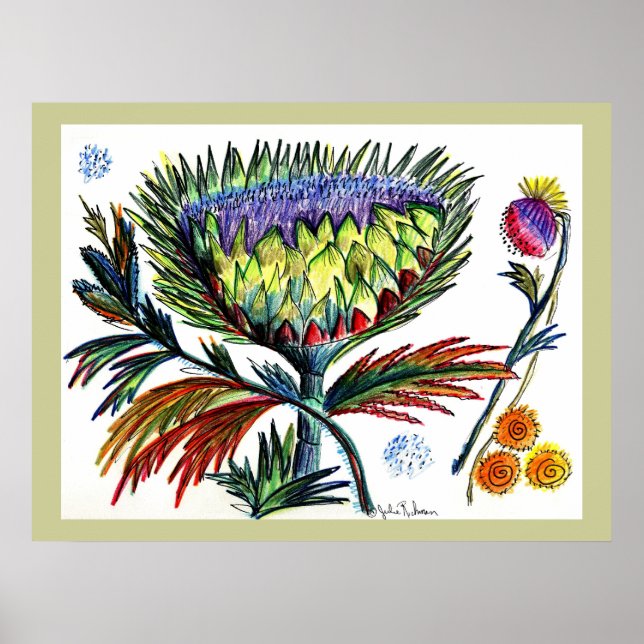 Zeichnend Thistle42 Poster (Vorne)