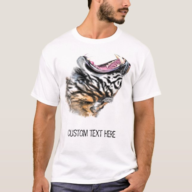 Zeichnend Tiger-T - Shirt - Ihr Text (Vorderseite)