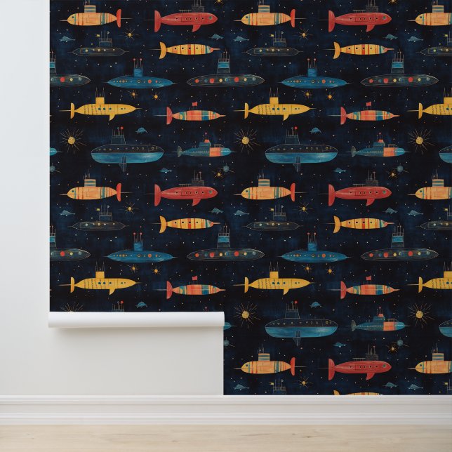 Zeichnend Unterwasserschiff Tapete (Anwendung)