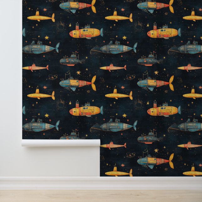 Zeichnend Unterwasserschiff Tapete (Anwendung)
