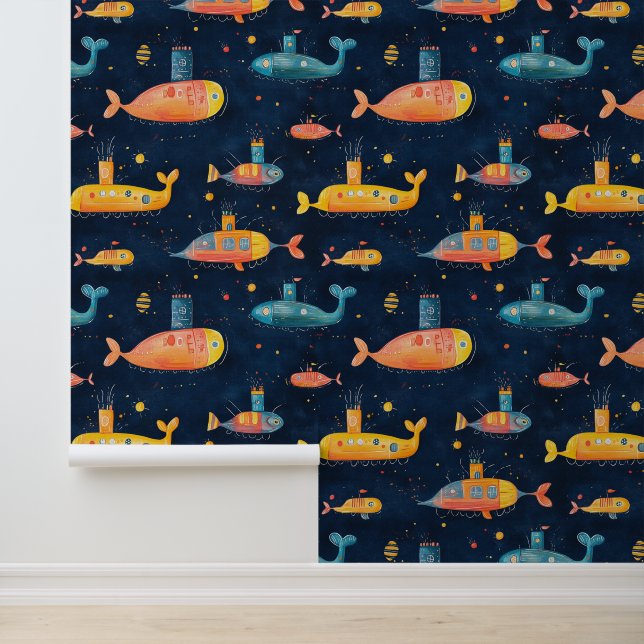 Zeichnend Unterwasserschiff Tapete (Anwendung)