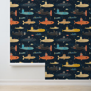 Zeichnend Unterwasserschiff Tapete