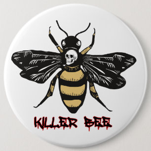 zeichnend Vintage Killerbiene Button