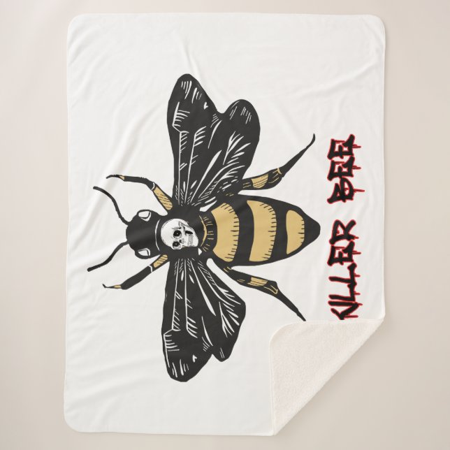 zeichnend Vintage Killerbiene Sherpadecke (Vorderseite)