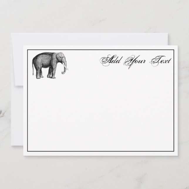 Zeichnend Vintager Elefant (Vorderseite)