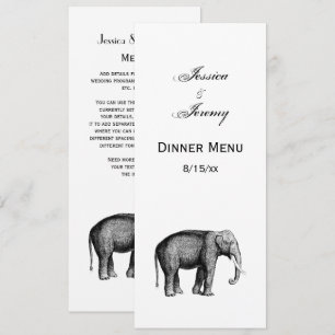 Zeichnend Vintager Elefant Einladung