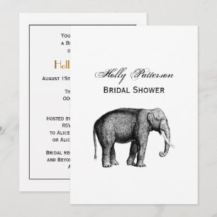 Zeichnend Vintager Elefant Einladung