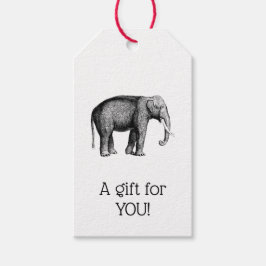Zeichnend Vintager Elefant Geschenkanhänger