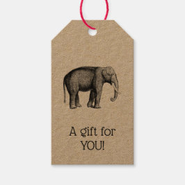 Zeichnend Vintager Elefant Geschenkanhänger