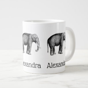 Zeichnend Vintager Elefant Jumbo-Tasse