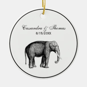 Zeichnend Vintager Elefant Keramik Ornament