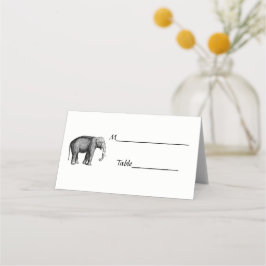 Zeichnend Vintager Elefant Platzkarte