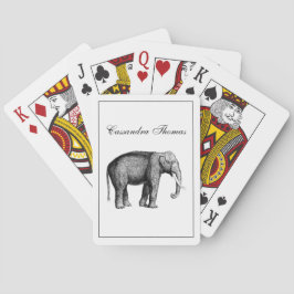 Zeichnend Vintager Elefant Spielkarten
