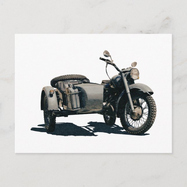 Zeichnend Vintages Motorrad Postkarte (Vorderseite)