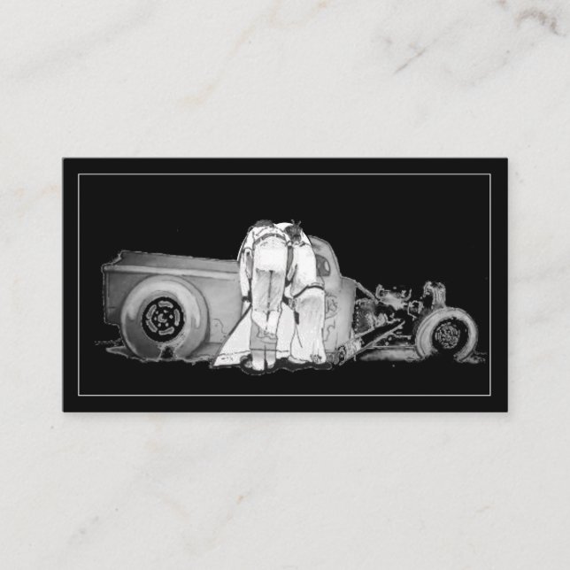 Zeichnend Visitenkarte für alte Paare und Straßen (Vorderseite)