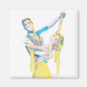 Zeichnend Waltz Ballroom Dancers Magnet
