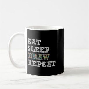 Zeichnend Wiederholung des Kunstkünstlers, der Ski Kaffeetasse