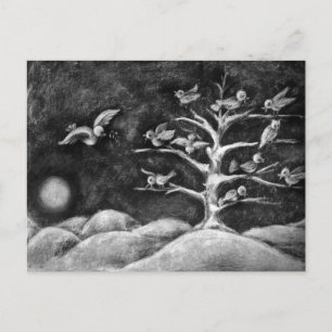 Zeichnend Wintervögel Postkarte