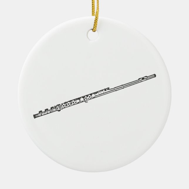 "Zeichnende " Flöte Keramikornament (Vorne)