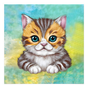 zeichnende Katze Fotodruck