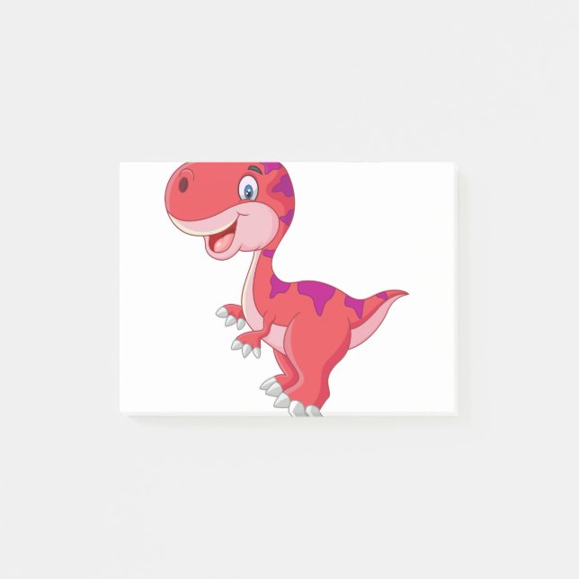 zeichnender Dinosaurier 9.Tyrannosaurus - Post-it Klebezettel (Vorderseite)