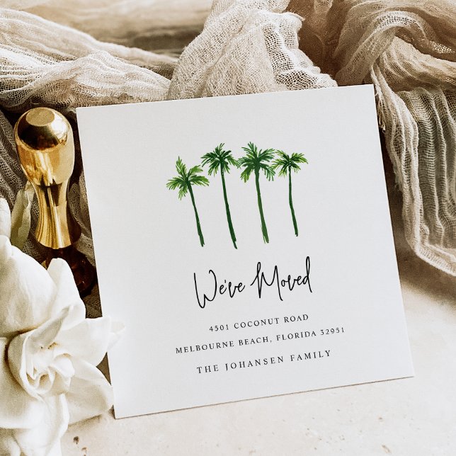 Zeichnete Palm-Bäume Veränderung der Adressenbeweg Ankündigung (Von Creator hochgeladen)