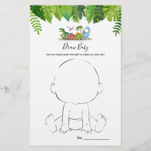 Zeichnetest Baby Dinosaur Baby Shower Game