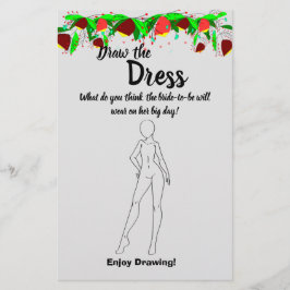 Zeichnetest der Dress Brautparty Game Card Blume F Flyer