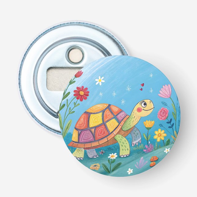 Zeichnung Baby-Schildkröte Flaschenöffner (Vorderseite)