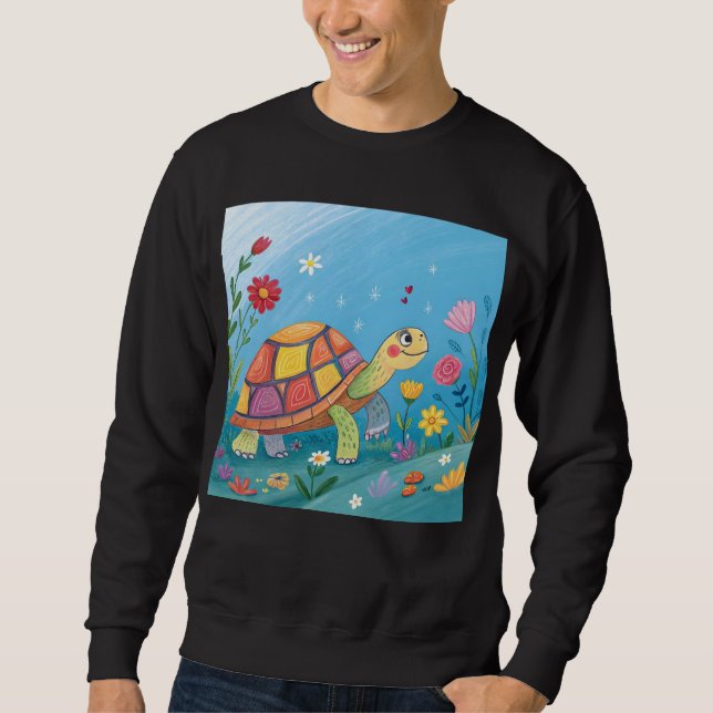 Zeichnung Baby-Schildkröte Sweatshirt (Vorderseite)