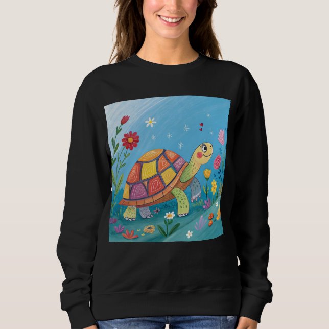 Zeichnung Baby-Schildkröte Sweatshirt (Vorderseite)
