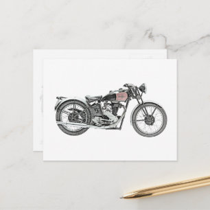 Zeichnung des Vintage-Motorrads Excelsior Warrior Postkarte