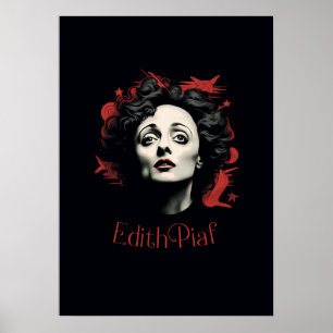 Zeichnung Edith Piaf - Porträt - Vector Poster