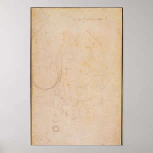 Zeichnung einer Figur mit Unterschrift des Künstle Poster