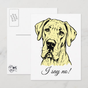 Zeichnung einer Great Dane-Porträt Postkarte