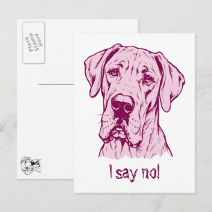 Zeichnung einer Great Dane-Porträt  Postkarte