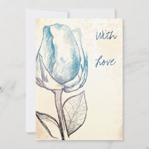 Zeichnung einer Rose Einladung