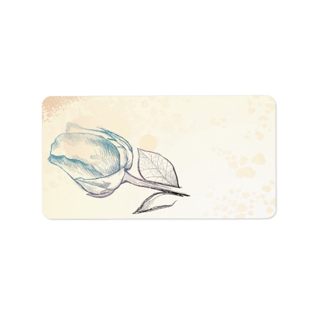 Zeichnung einer Rose, Etiketten Adressaufkleber (Vorne)