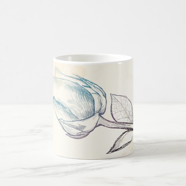 Zeichnung einer Rose, Tasse (Mittel)