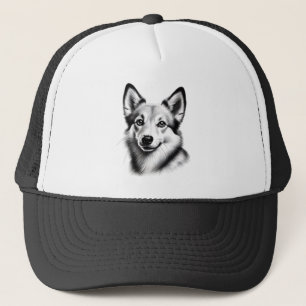Zeichnung eines norwegischen Lundehund Truckerkappe