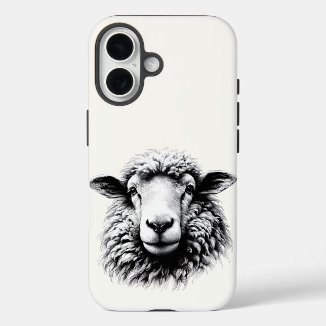 Zeichnung eines Schafskopfes Case-Mate iPhone Hülle (Rückseite)
