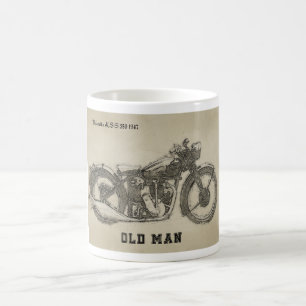 Zeichnung eines Vintage-Velocette-KSS-Motorrads Kaffeetasse