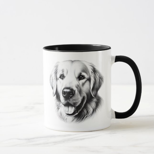 Zeichnung Golden Retriever Tasse (Rechts)