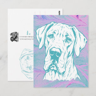 Zeichnung Kopf Deutsche Dogge Postkarte